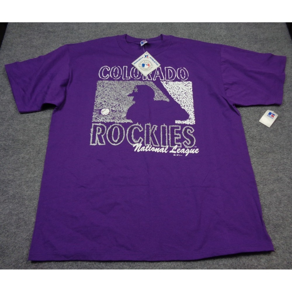 Vtg Russell 90s Colorado Rockies T Shirt Men 2XL Baseball MLB NWT Deadstock